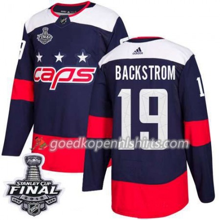 Washington Capitals Nicklas Backstrom 19 2018 Stanley Cup Final Patch Adidas Stadium Series Authentic Shirt - Mannen